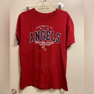 MLB LA California Angels Baseball Men’s Red T Shirt L Large Chest 42”